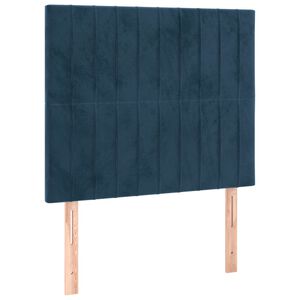 vidaXL Vzglavje postelje temno modro 80x5x118/128 cm žametno
