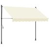 vidaXL Zložljiva tenda krem 300x150 cm tkanina in jeklo