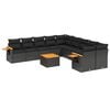 vidaXL Patio Sofa Set 10-sedežni Black