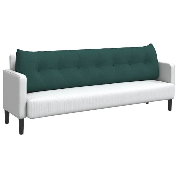 vidaXL Poglavni vzglavnik Temno zelena 200 x 24 x 50 cm blago