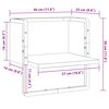 vidaXL Stenska polica s prečko dimljen hrast 30x25x30 cm