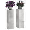 vidaXL Stojalo za rastline 2 pcs srebrna 24 x 24 x 75 cm