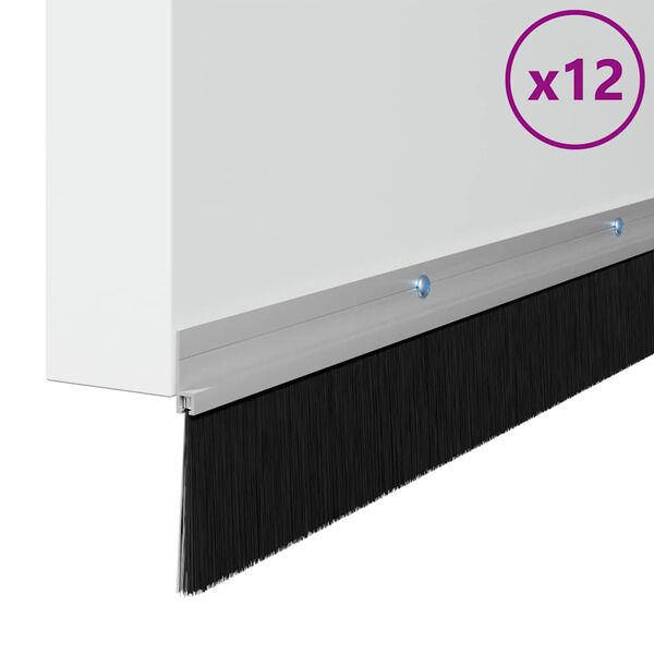 vidaXL Skrbniki za vrata z vijaki 12 pcs srebrna 100 cm