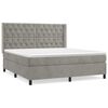 vidaXL Box spring postelja z vzmetnico svetlo siva 160x200 cm žamet