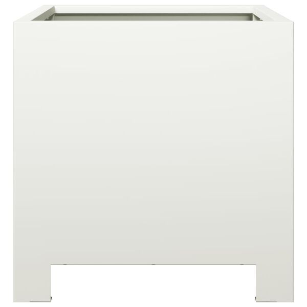 vidaXL Vrtno cvetlično korito belo 30x30x30 cm jeklo