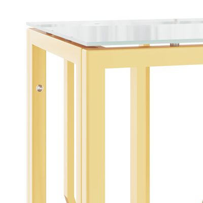 vidaXL Konzolna mizica zlata 70x30x70 cm nerjaveče jeklo in steklo