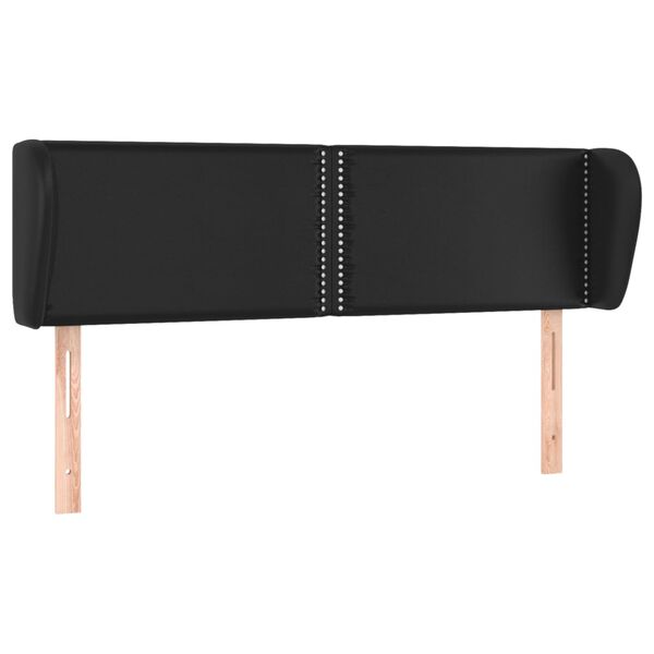 vidaXL Vzglavje z u&scaron;esi črno 147x23x78/88 cm umetno usnje