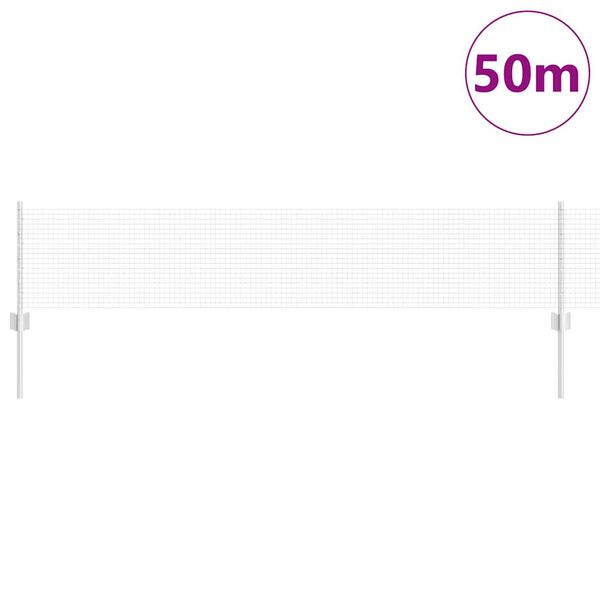 vidaXL Ograja s stebrom srebrna 0,4 x 50 m Jeklo