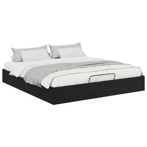 vidaXL Ottomanska postelja Črni Hrast 203 x 180 x 25 cm