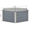 vidaXL Dvignjeno Vrtno Korito 129x129x45 cm Pocinkano Jeklo Sive Barve