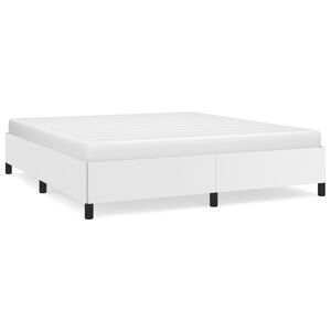 vidaXL Posteljni okvir brez vzmetnice bel 160x200 cm umetno usnje