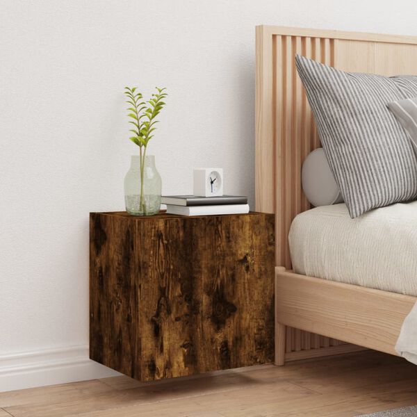 vidaXL Stenska TV omarica dimljeni hrast 40,5x30x40 cm inženirski les