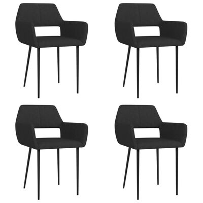 vidaXL Jedilni stoli 4 kosi črno blago