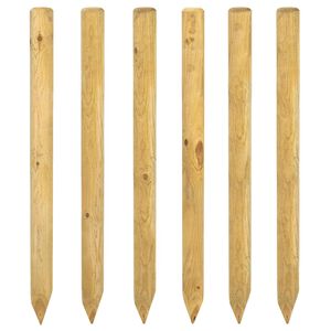 vidaXL Ograjni stebri 6 kos Zelena 150 cm Trdna borovina