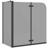 vidaXL Obloga za tu&scaron; Črna 120 x 68 x 130 cm ESG steklo in aluminij