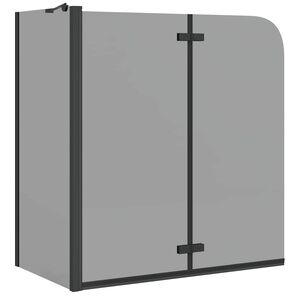 vidaXL Obloga za tu&scaron; Črna 120 x 68 x 130 cm ESG steklo in aluminij