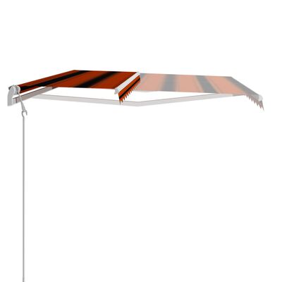 vidaXL Avtomatsko zložljiva tenda 350x250 cm oranžna in rjava