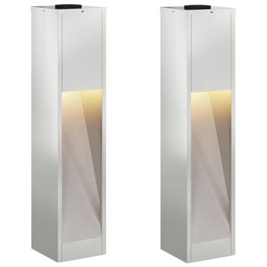 vidaXL Sončna LED svetilka za pot 2 kos Toplo bela 18 x 18 x 80 cm