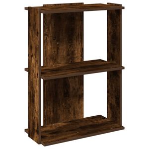 vidaXL Knjižna omara 3-nadstropna dimljen hrast 60x30x80 cm inž. les