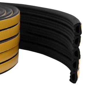 vidaXL Samolepilni tesnilni trak za okna Črna 10 x 6 mm 12 m EPDM pena