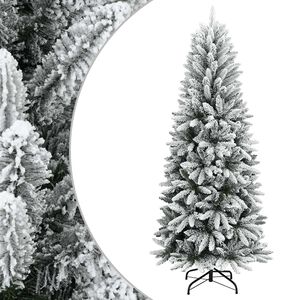 vidaXL Umetna novoletna jelka s snegom 120 cm PVC in PE
