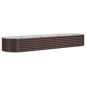 vidaXL Visoka greda iz cinkanega jekla 296x80x36 cm rjava
