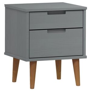 vidaXL Nočna omarica MOLDE siva 40x35x48 cm trdna borovina