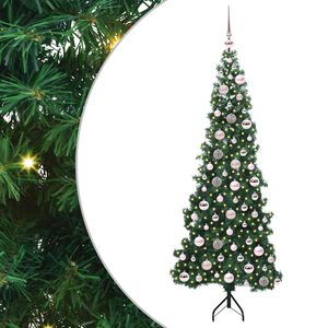 vidaXL Kotično umetno božično drevo Zelena 180 cm PVC in kovina