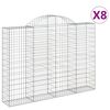 vidaXL Obokane gabion košare 8 kosov 200x30x140/160cm pocinkano železo