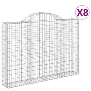 vidaXL Obokane gabion ko&scaron;are 8 kosov 200x30x140/160cm pocinkano železo