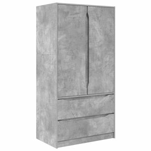 vidaXL Garderobna omara s predalom Beton Siva 79,5 x 49 x 156 cm
