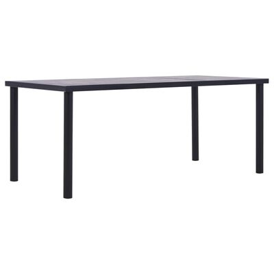 vidaXL Jedilna miza črna in betonsko siva 200x100x75 cm mediapan
