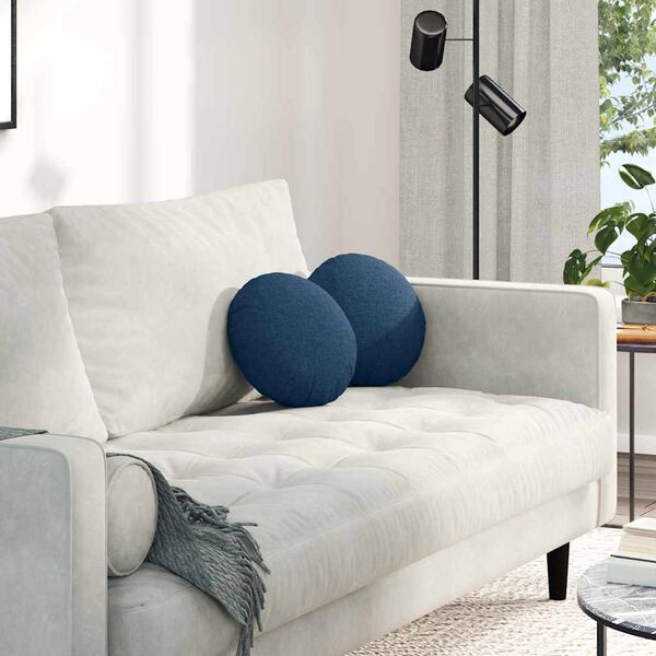 vidaXL Sedežne blazine 2 pcs Modra &Oslash;30 x 13 cm blago