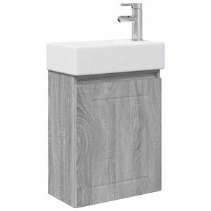 vidaXL Kopalni&scaron;ka omarica s tapo Siva Sonoma 45,5 x 25,5 x 84 cm