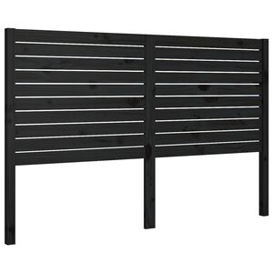 vidaXL Posteljno vzglavje črno 146x4x100 cm trdna borovina