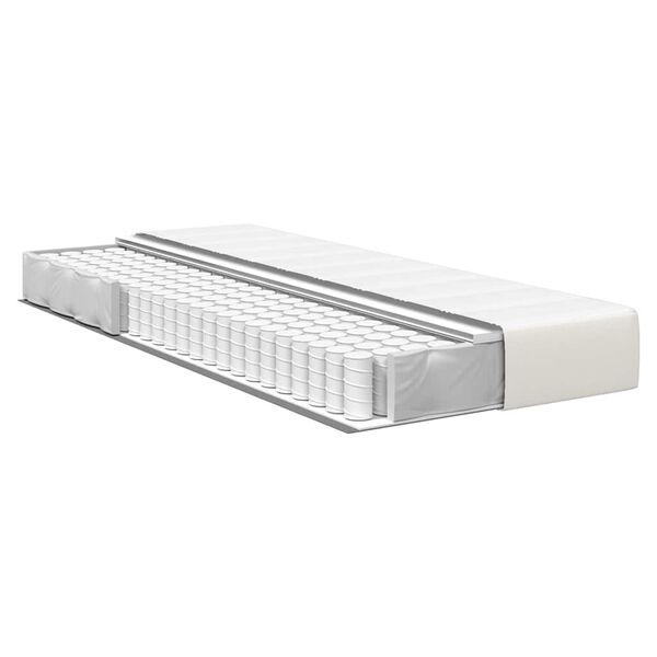 vidaXL Vzmetnica z vzmetnico krema 90 x 200 cm blago