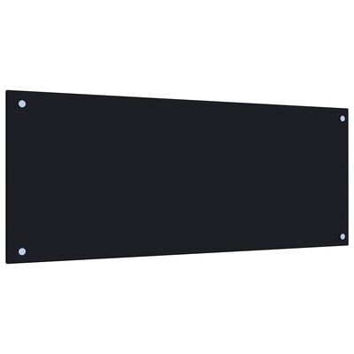 vidaXL Kuhinjska zaščitna obloga črna 100x40 cm kaljeno steklo