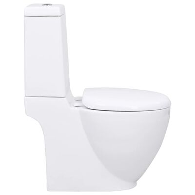 vidaXL Keramična WC školjka pretok vode zadaj bela