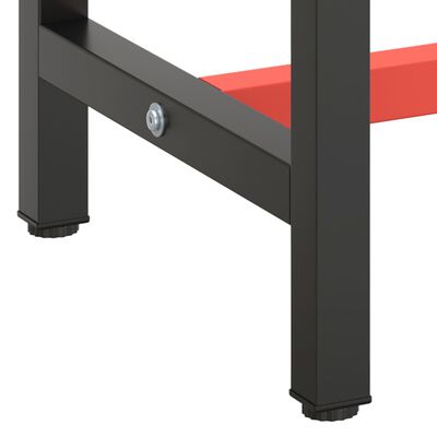 vidaXL Okvir za delovno mizo mat črn in mat rdeč 170x50x79 cm kovinski