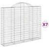 vidaXL Obokane gabion ko&scaron;are 7 kosov 200x30x160/180cm pocinkano železo
