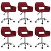 vidaXL Vrtljivi jedilni stoli 6 kosov vinsko rdeče blago