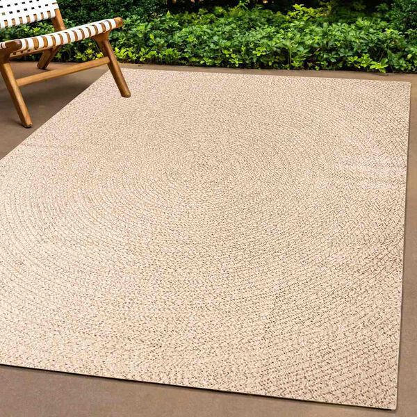 vidaXL Rug "ZIZUR" Bež 200x200 cm Juta videz Notranje in zunanje