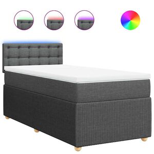 vidaXL Box spring postelja z vzmetnico temno siva 80x200 cm blago