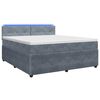 vidaXL Postelja boxspring z vzmetnico Temno siva 160 x 200 cm Žamet