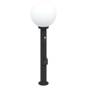 vidaXL Stebriček s senzorjem in vtičnico 80 cm črne barve IP44
