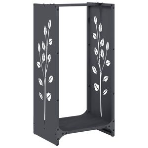 vidaXL Stojalo za drva antracitno 40x30x80 cm hladno valjano jeklo