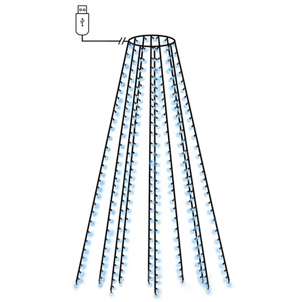 vidaXL Lučke za novoletno jelko 250 LED lučk modre 250 cm