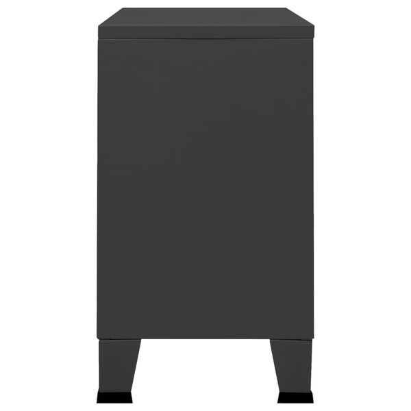 vidaXL Komoda antracitna 105x35x62 cm kovina in steklo