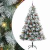 vidaXL Umestno božično drevo z LED lučmi Zelena in bela 240 cm
