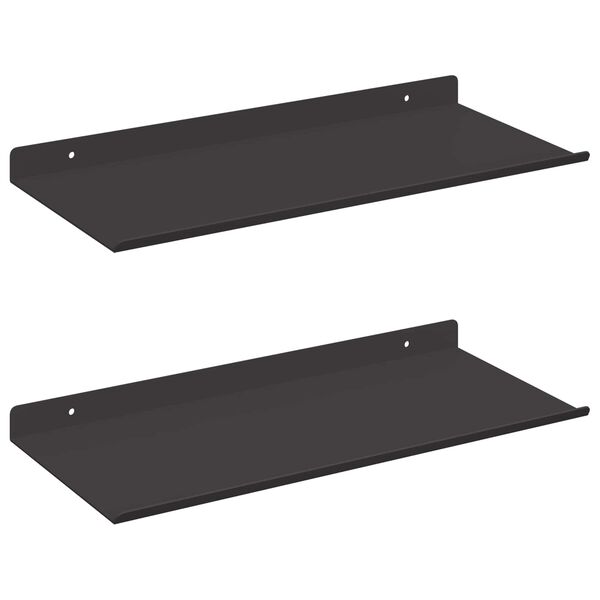 vidaXL Ležeča polica 2 pcs Črna 40 x 17,5 x 2,5 cm Jeklo
